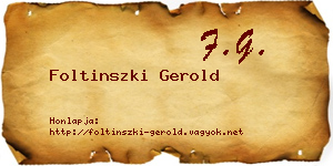Foltinszki Gerold névjegykártya
